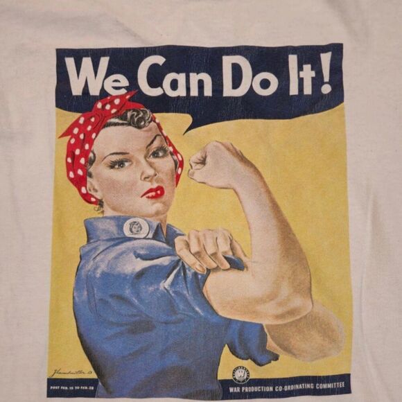Vintage We Can Do It Rosie The Riveter Y2K Graphic Tee Distressed Medium - Picture 4 of 7
